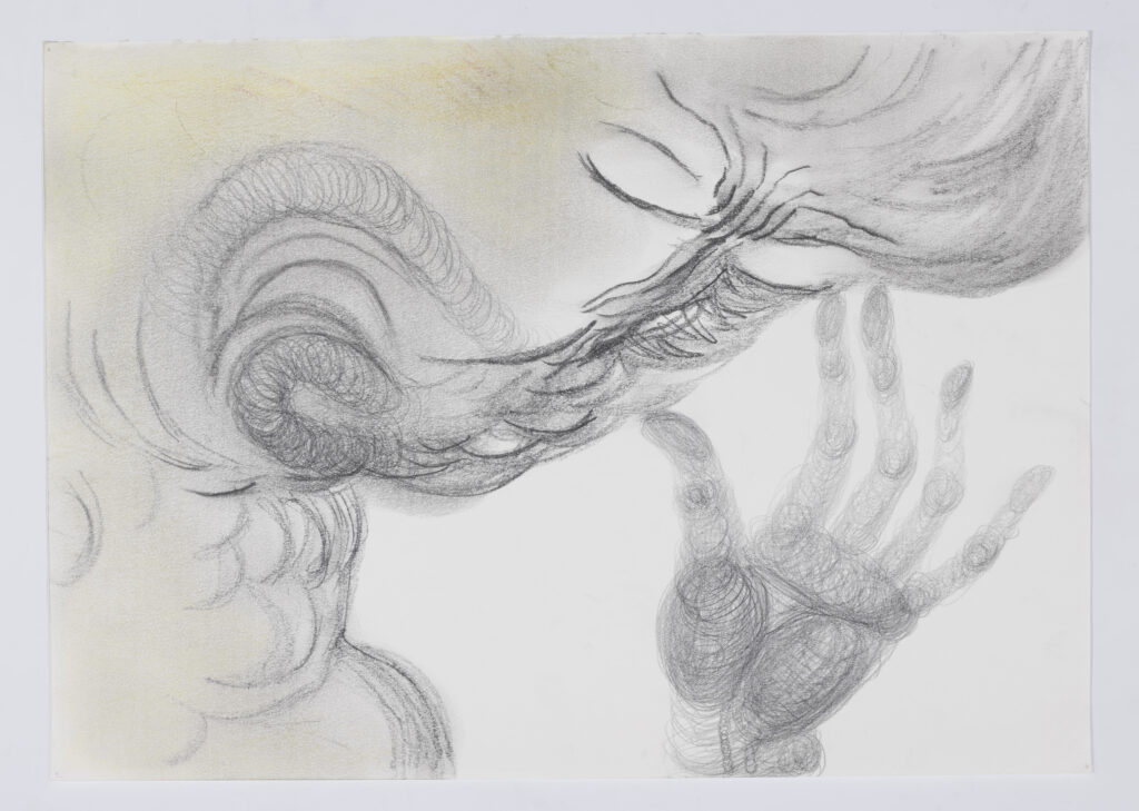 Miriam Cahn, o.t., 24.1.94, pencil and pigments on paper, 26 x 36 cm Pencil and pigment drawing by Swiss artist Miriam Cahn
