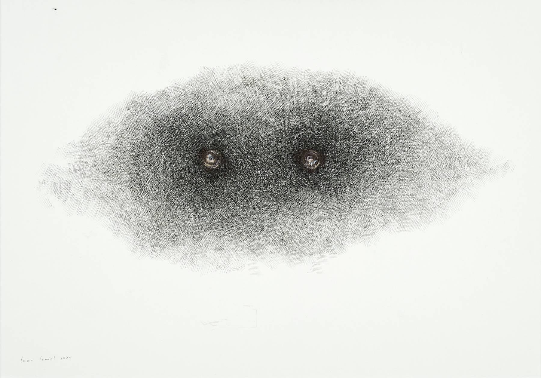 Les yeux de W, 2021-22, Encre et crayon sur papier, 42 x 29,7 cm, unique.